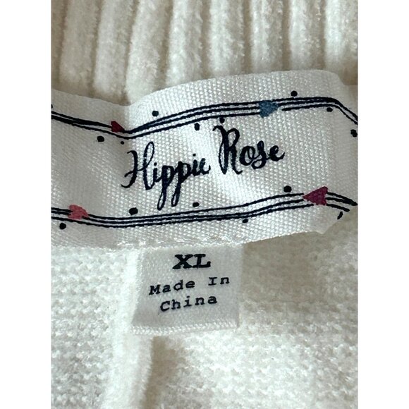 Hippie Rose Winter White Lounge Pants XL Cozy Wide Leg Drawstring Waist Soft Kni - Picture 5 of 9